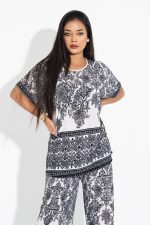 Boat Neck Loose fit Tops With Pant - Image 2